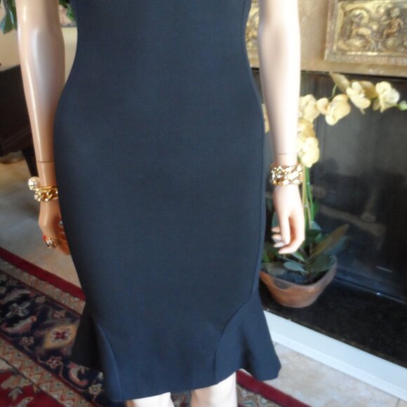 Stella McCartney Black Sheath Dress w/Flounce Hemline Detail Size IT 38 US 2 - Picture 10 of 16